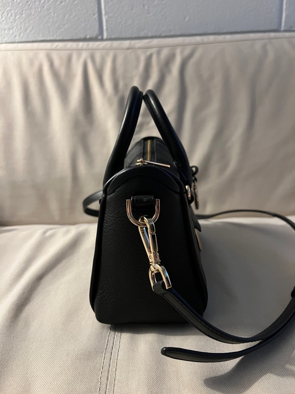 Michael Kors Black Pebbled Leather Mini Satchel with Gold Hardware - Picture 3 of 5